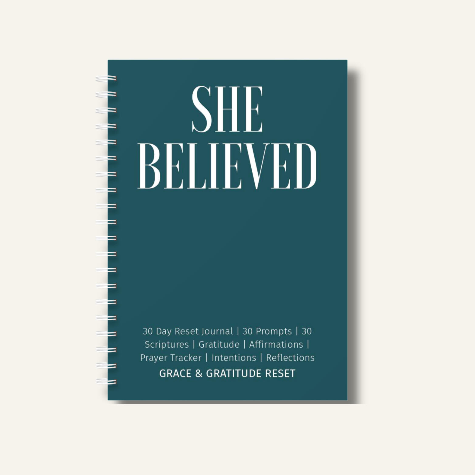 Flat lay of She Believed A5 Daily To-do Deskpad